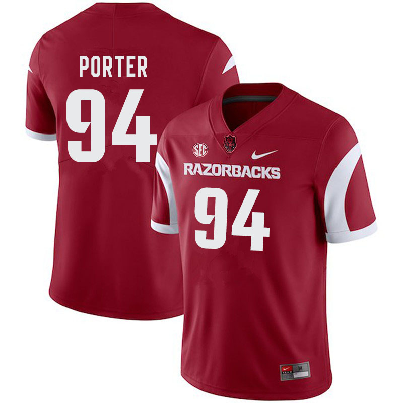 Men #94 David Porter Arkansas Razorbacks College Football Jerseys-Cardinal